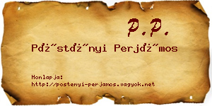 Pöstényi Perjámos névjegykártya